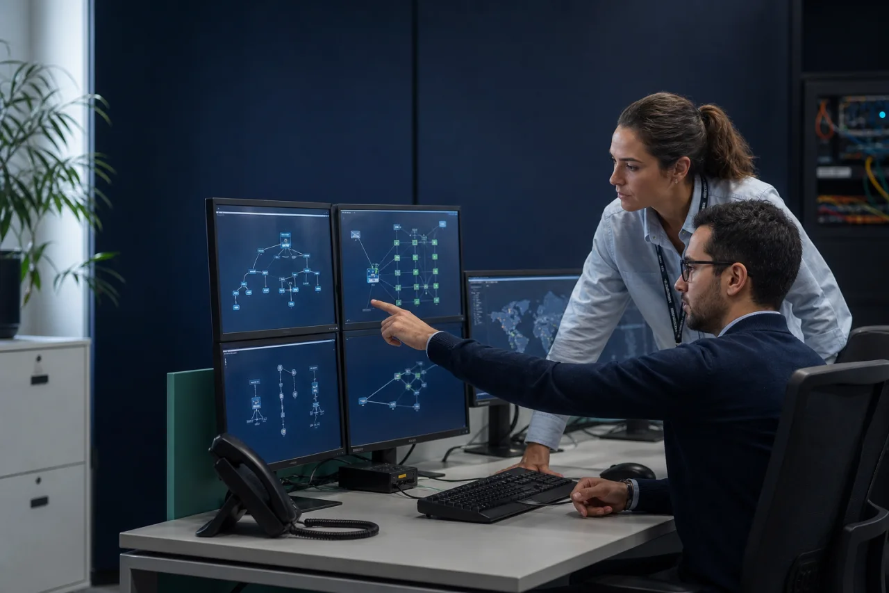 Profesionales revisando certificado digital para licitaciones