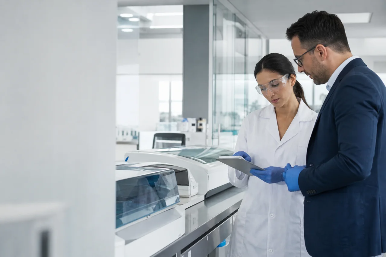 Profesionales revisando licitaciones sanitarias con NexoLicit